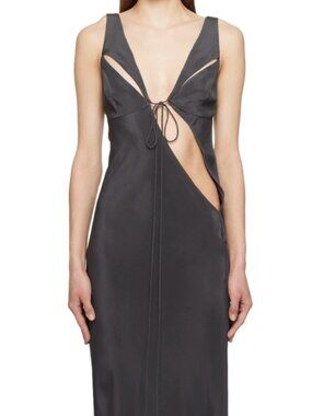 Christopher Esber Triquetra Contoured Cutout Silk Maxi Tank Dress